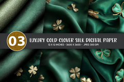 Luxury Gold Clover Silk Digital Paper Product Image 1