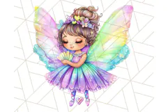 Pastel Fairy Clip Art PNG With Glitter, Rainbow Fairy Png Product Image 5