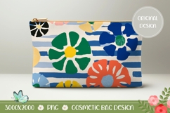 Floral Cosmetic Bag Design, Pop Art Flowers Cosmetic Bag PNG Product Image 1