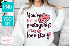 Valentines PNG design for book lovers, bookish shirt PNG Product Image 3