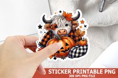 Halloween Highland Cow Sticker| Halloween Sticker Product Image 1