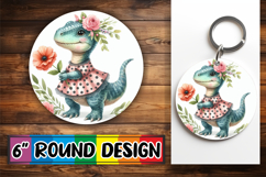 Blissful Round Ornaments Design PNG, Dino Product Image 1