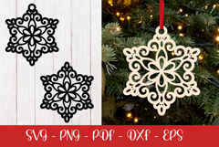 60 Snowflakes laser svg| Christmas Snowflakes ornament Product Image 7