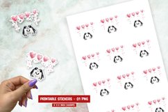 Watercolor valentine day penguin sticker png Product Image 1