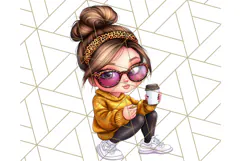 Sassy Mom Coffee PNG Clipart, Messy Bun Mom Life PNGs Product Image 5