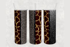 Giraffe Brown Faux Glitter 20oz sublimation design tumbler Product Image 1
