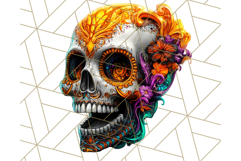 Bright Sugar Skull PNG Clipart, Halloween Colorful Skull Png Product Image 5