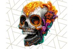 Bright Sugar Skull PNG Clipart, Halloween Colorful Skull Png Product Image 5