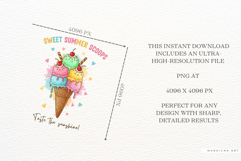 Watercolor Summer Ice Creams Clipart Product Image 7