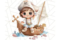Cartoon Pirate Kids and Animals PNG Clipart for Fun Designs Product Image 5