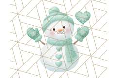 Pastel Snowman Clipart PNG, Cute Soft Winter Graphics Product Image 5