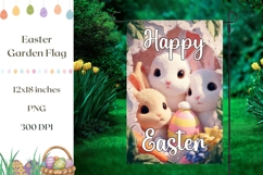 Easter Basket Garden Flag, Funny Bunny Garden Flag Design Product Image 1