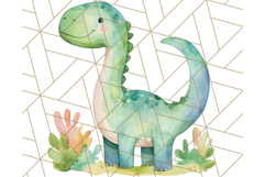 Watercolor Dinosaur and Rainbow PNG Clipart, Baby Nursery Product Image 5