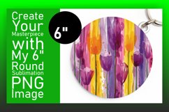 Dynamic Blossom Circles: Sublimation Car Coaster &amp; Keychain Product Image 1