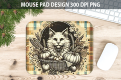 Cat Mouse pad Sublimation - Thanksgiving PNG Design Product Image 1