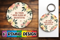 Blissful Circle Ornaments PNG, Flower Quote Product Image 1