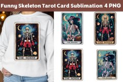 Funny Skeleton Tarot Card Sublimation, Waterproof Sticker Product Image 2