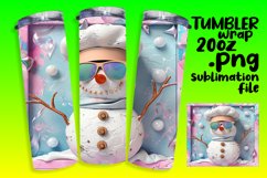 Festive Snowman Sublimation Tumbler Wrap 20oz Summer Product Image 1