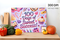 100 days of school Cutting Board PNG Design, Teacher PNG Product Image 1