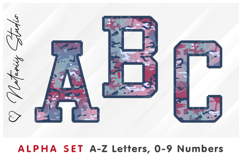 Pink Camo Alpha Set. Letters Numbers Clipart. Product Image 1