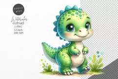 Dinosaur clipart, Fantasy clipart, Watercolor clipart Product Image 1