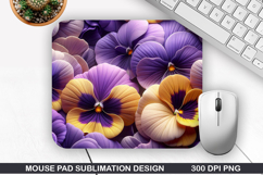 3D Flowers Mouse Pad Sublimation, Flowers Mouse Pad PNG Product Image 1