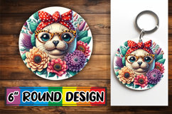 Timeless Circle Car Coasters PNG, Cute Animals Product Image 1