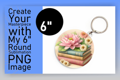 Sophisticated Round Design Keychain Template , Books Product Image 1
