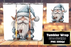 Winter Gnome Sublimation Wrap 20oz Tumbler Watercolor Product Image 1
