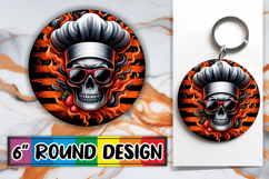 Timeless Round Ornaments Sublimation PNG, Skull Product Image 1
