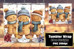 Gingerbread Tumbler Sublimation 20oz Holiday Wrap Product Image 1