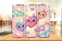 Valentine’s Day Kawaii Hearts Tumbler Wrap PNG Big Bundle Product Image 5