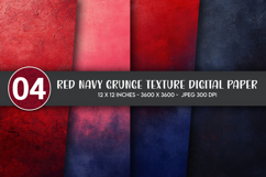 Red Navy Grunge Texture Digital Paper Product Image 1