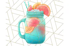 Coral and Aqua Summer Clipart PNG Pastel Tropical Icons Product Image 5