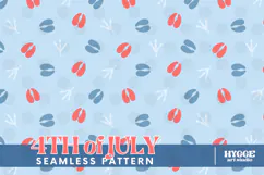 American 4th of July Hoofs and Hen Prints Seamless Pattern Product Image 1