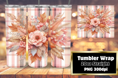 High-Quality Tumbler PNG , Autumn Flower Product Image 1