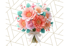 Pastel Flower Bouquet PNG Clipart, Elegant Floral Art Product Image 5