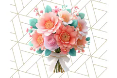 Pastel Flower Bouquet PNG Clipart, Elegant Floral Art Product Image 5