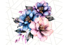 Gothic Floral PNG, Dark Aesthetic Flowers Clipart Print Product Image 5