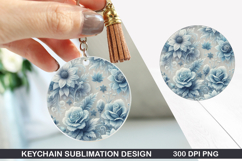 Flower Keychain Sublimation - Autumn Keychain PNG Design Product Image 1