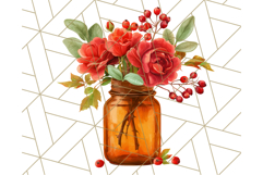 Fall Mason Jar Flowers PNG Clipart Product Image 5