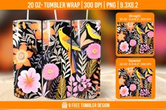 Sparrow Tumbler Wrap Designs, Sublimation Wrap Product Image 1