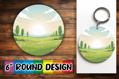 Joyful Circle Keychain Sublimation, Spring Product Image 1