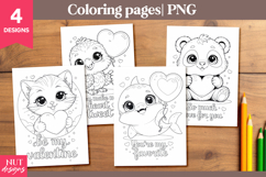 Funny kids Coloring Pages Valentine Animal Coloring Pages Product Image 1
