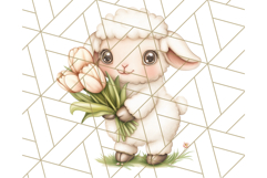 Cute Animals with Tulips PNG, Spring Flower Clipart Download Product Image 5