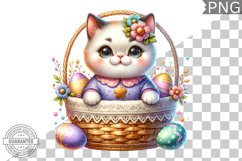 Easter Cat Sublimation - Easter Clipart PNG Design Product Image 1