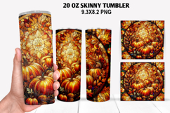 Pumpkins Skinny Tumbler 20oz Wrap Design, Halloween Tumbler Product Image 1