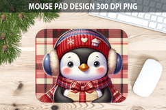 Christmas Penguin Mouse Pad Sublimation - Animal PNG Design Product Image 1
