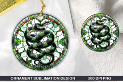 Snake Stained Glass Ornament PNG, Sublimation PNG Design Product Image 1