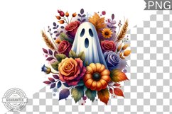 Halloween Ghost And Flowers Sublimation - Halloween Clipart Product Image 1